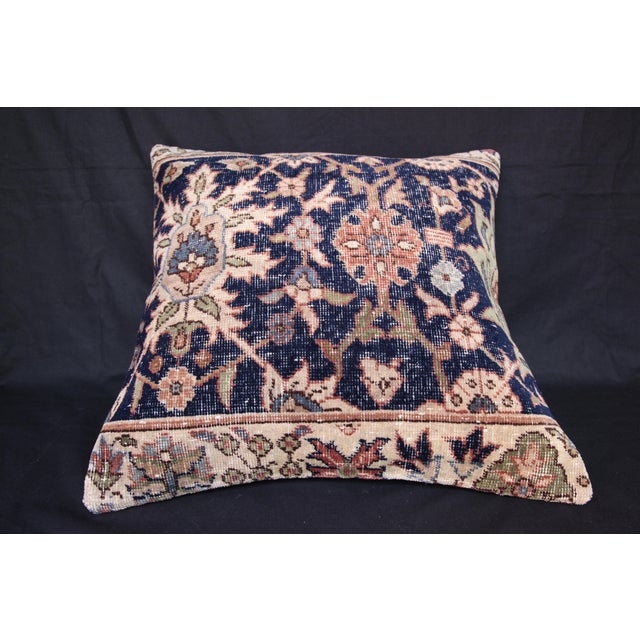 Handmade Vintage Navy-Blue Rug Pillow Cover -20'' X 20'' For Sale - Image 13 of 13