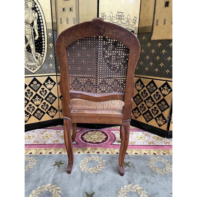 Wood Louis XV Walnut and Caning Chairs, Set of 4 For Sale - Image 7 of 8