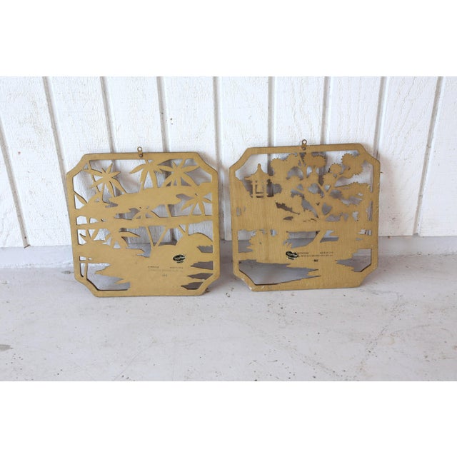 Wood Vintage Chinoiserie Wall Hangings by Syroco Wood For Sale - Image 7 of 8