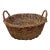 Early 20th Century French-Style Woven Willow Round Gathering Basket For Sale