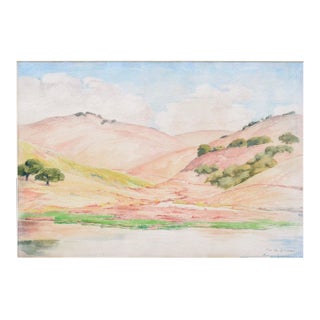 Aromas California Pink and Gold Hills Landscape by Cor De Gavere Jolly Daubers For Sale
