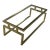 Late 20th Century Modern Coffee Table Brass Toned Anodized Aluminum Frame With a Glass Inset Top For Sale