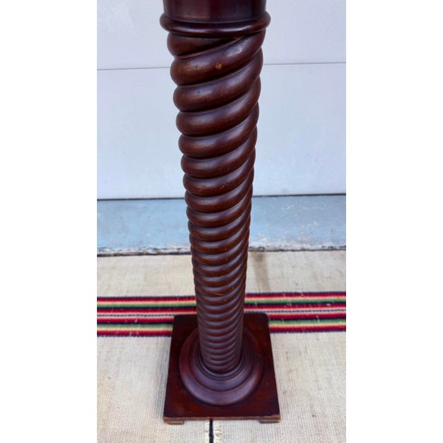Antique Rope Twist Turned Cherry Pedestal Stand, Circa 1890-1910 For Sale - Image 14 of 14