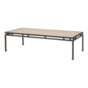 Oil Rubbed Bronze Finish on Brass With Ivory Lacquer Top Cecil Coffee Table From the Madeline Stuart Collection