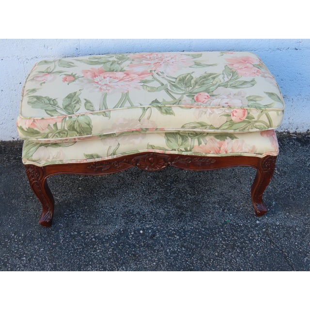 French Carved Large Stool Footstool Ottoman 6308 For Sale - Image 10 of 18