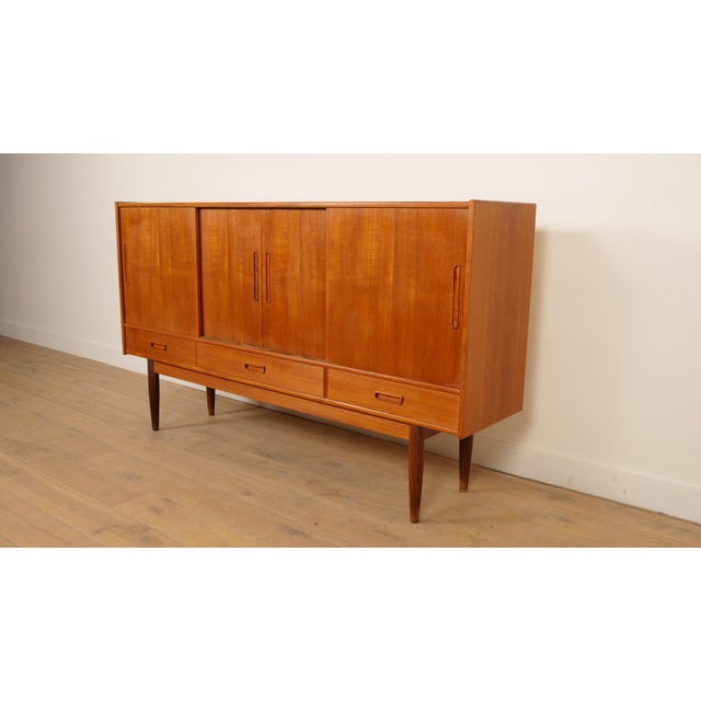 Vintage Danish Highboard in Teak For Sale - Image 3 of 14