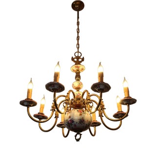 Dutch Eight-Arm Painted Chandelier For Sale