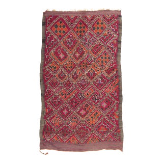 Vintage Red Taznakht Moroccan Rug - 05'08 X 09'07 For Sale