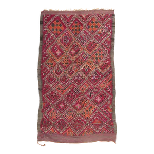 Vintage Red Taznakht Moroccan Rug - 05'08 X 09'07