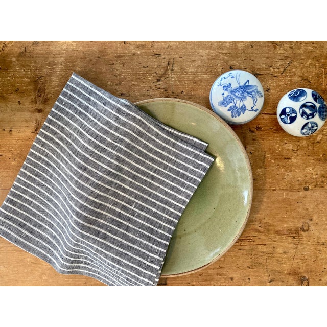 Modernplum Plum Textiles Norse Charcoal Linen For Sale - Image 4 of 4