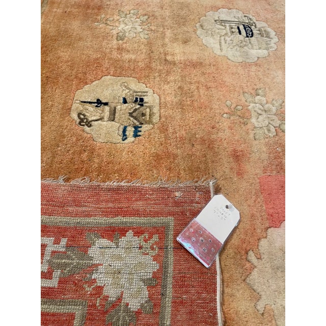 Antique Chinese Floral Design Rug - 5'4'' X 7'11'' For Sale In Los Angeles - Image 6 of 9