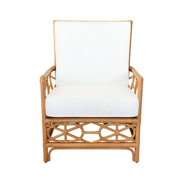 Matthew Izzo Worlds Away Auburn Rattan Club Chair | Chairish