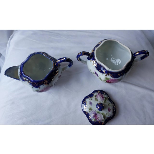 Late 19th Century Late 19th Century Nippon Porcelain Creamer and Sugar Set For Sale - Image 5 of 7