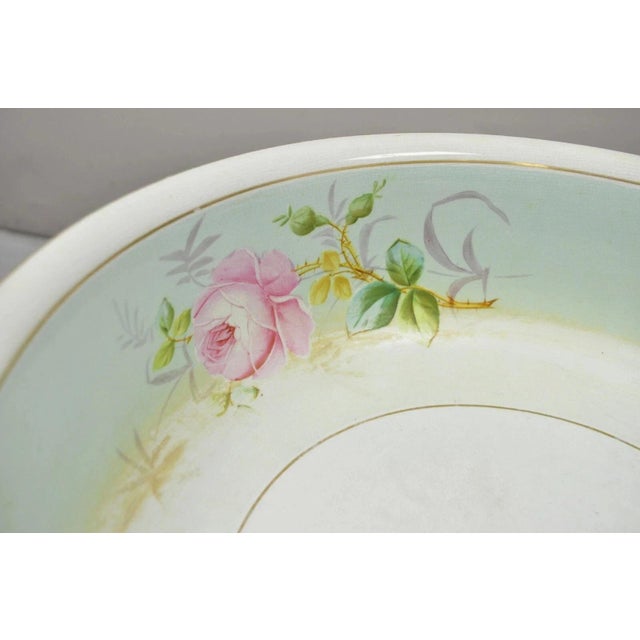 Antique Ironstone China Coxon & Co Green Porcelain Wash Bowl Basin & Pitcher For Sale In Philadelphia - Image 6 of 12