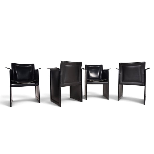 Solaria Leather Dining Chairs by Tito Agnoli for Arrben, 1970, Set of 4 For Sale - Image 11 of 18