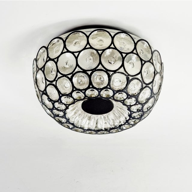Mid-Century Modern Large Mid-Century Modern Glass Ceiling Light/Flush Mount From Limburg, Germany, 1960s For Sale - Image 3 of 12