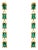 Drop Down Green Emerald Earrings, 2 Pieces For Sale