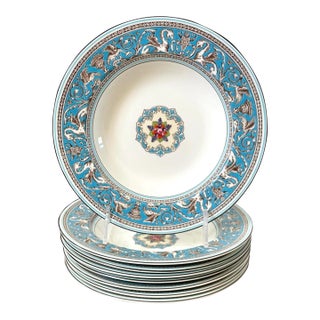 Wedgwood*Florentine*Turquoise*Rim*Soup* 8” Bowls. Set of 8. W2714. For Sale