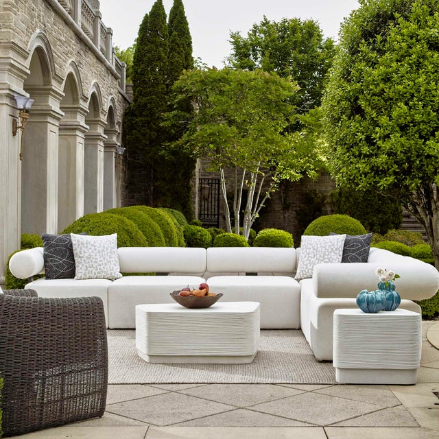 2020s Saltwater White Concrete Coffee Table For Sale - Image 5 of 11