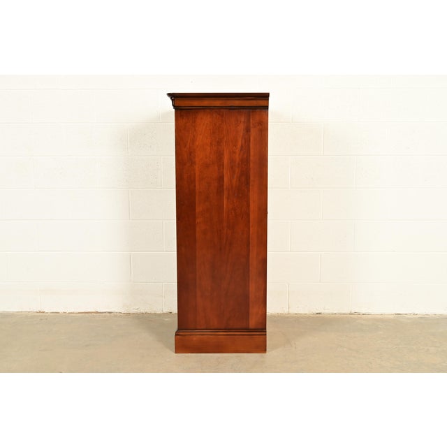 Grange French Louis Philippe Solid Cherry Wood Highboy Dresser or Semainier For Sale - Image 11 of 14