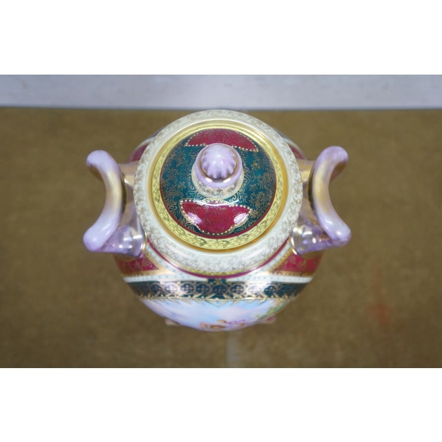 Antique Austrian Royal Vienna Beehive Classical Mantel Vase Trophy Urn 14" For Sale - Image 4 of 16