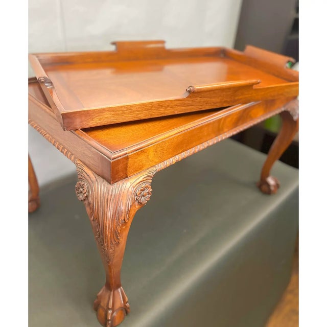 Wood 1940s Reprodux Tray Table From England For Sale - Image 7 of 9