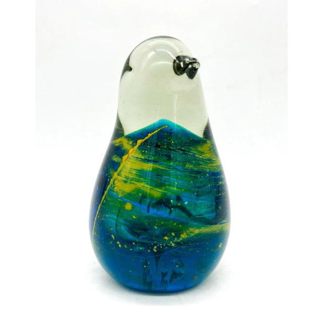 Late 20th Century Vintage Mdina From Malta Hand Blown Glass Bird Paperweight Figurine For Sale - Image 5 of 12