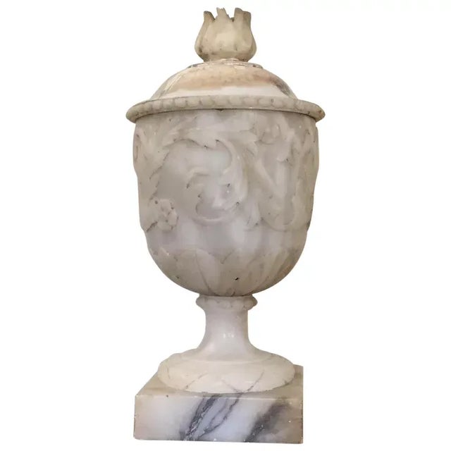 Antique 19th Century Italian Grand Tour Carved Alabaster Marble Vase in the Piranesi Style For Sale - Image 11 of 11
