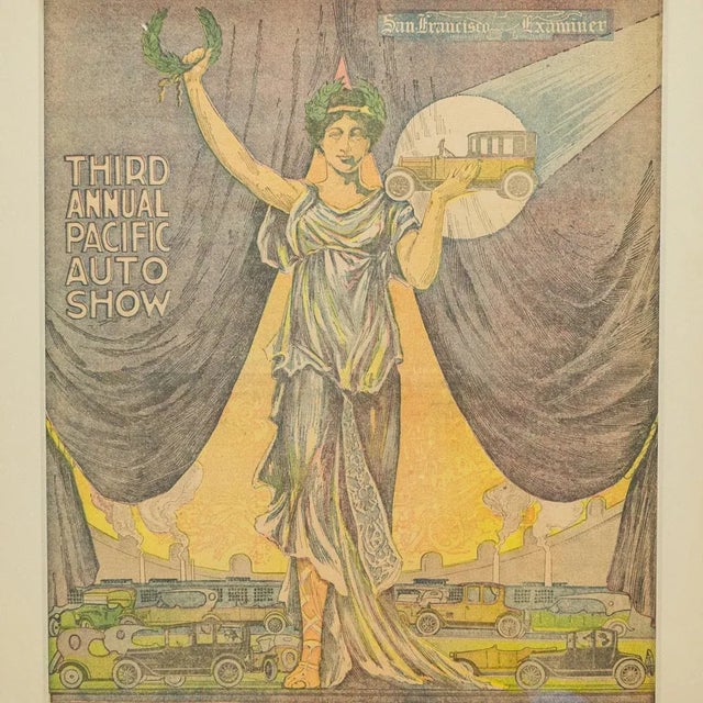 This Antique, art deco exhibition poster is a full-page, multi-color illustrated newspaper advertisement for the Third...
