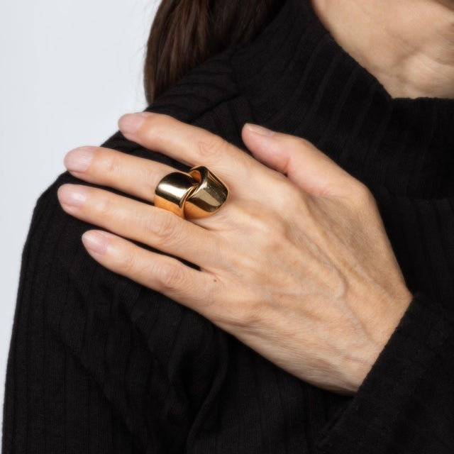 Vhernier Abbraccio Ring 18k Rose Gold Sz 6 Sculpted Cocktail Jewelry Signed For Sale In Los Angeles - Image 6 of 10