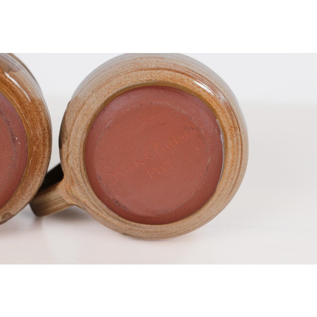 1988 Handmade Studio Pottery Sugar Bowl & Creamer Set | Signed by Artist For Sale - Image 11 of 12