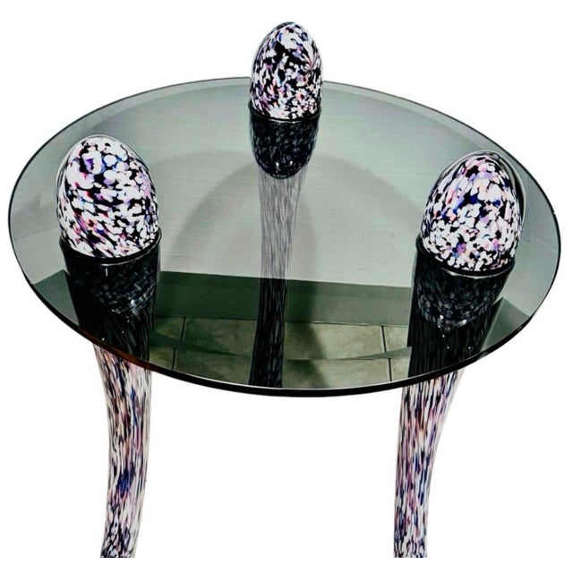 1960s Murano Postmodern Italian Glass Side Table For Sale - Image 9 of 10