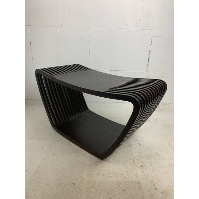 Vintage Dutch Slatted Wooden Wavy Curvy Coffee Table, 1970s For Sale - Image 11 of 15