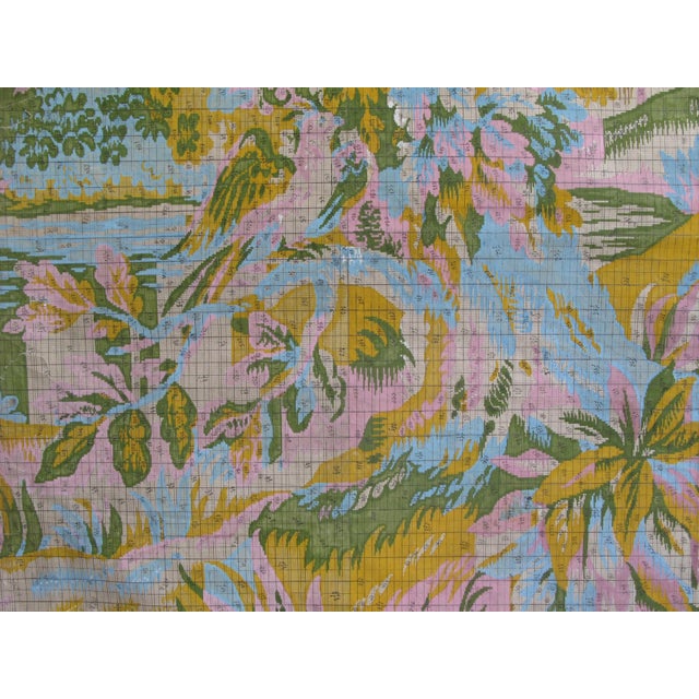 Paper Antique Tapestry Design Gouache Painting For Sale - Image 7 of 18