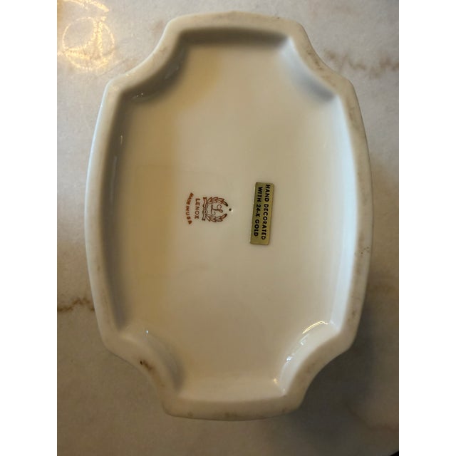 Vintage Lenox Aquarius Dolphin Pedestal Centerpiece Bowl With 24k Gold Trim For Sale - Image 10 of 11