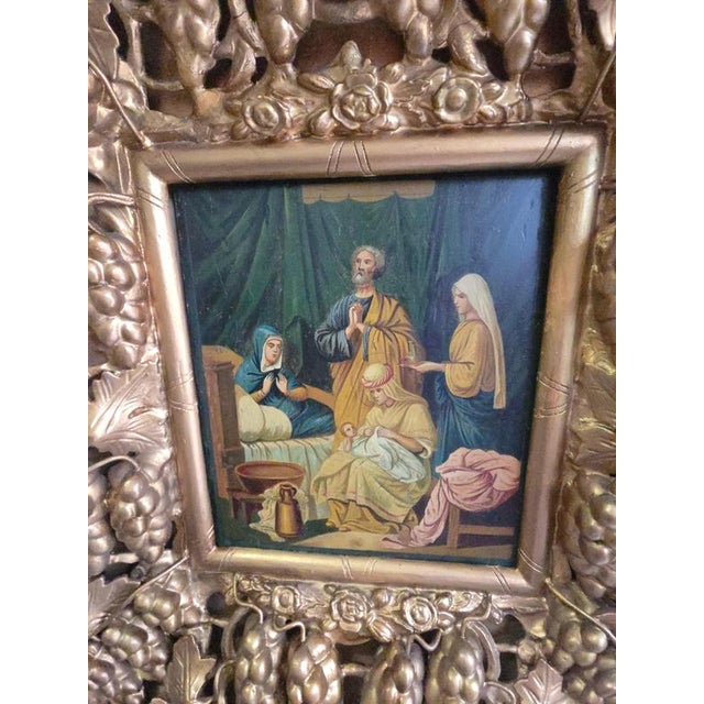 Orthodox Icon, 19th Century, Paint on Panel, Framed For Sale - Image 8 of 12