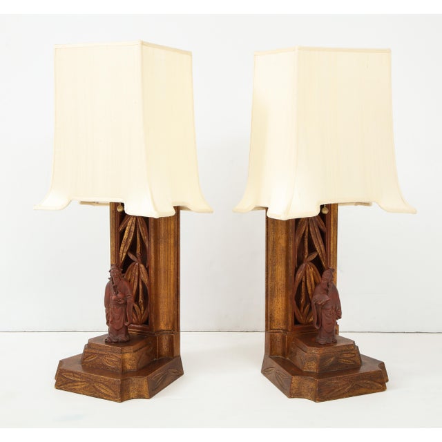 Mid-Century Modern Pair of 1950s James Mont Lamps For Sale - Image 3 of 11