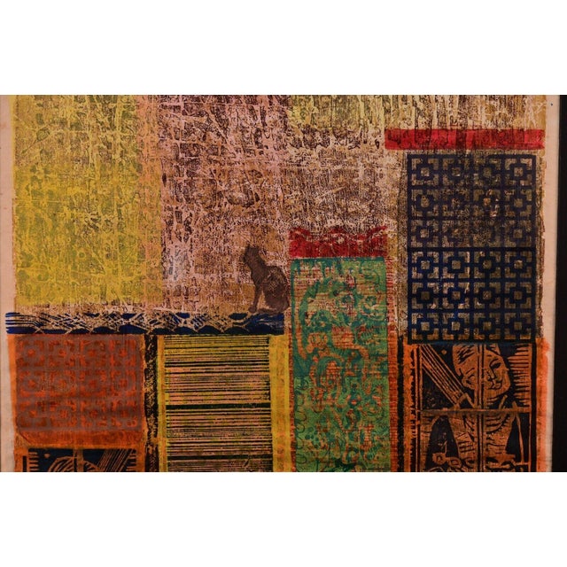 Mid 20th Century Viggo Holm Madsen Original Abstract Signed Multi-Media Woodcut Etching For Sale - Image 4 of 12