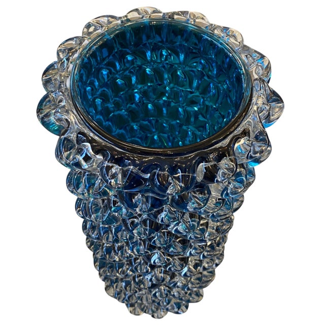 Blue Murano Glass Rostrato Vase by Murano for Murano, 1980s For Sale - Image 4 of 5