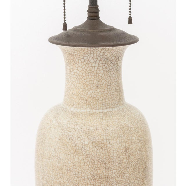 Chinese Chinese Ge Type Porcelain Vase Mounted as a Lamp For Sale - Image 3 of 7