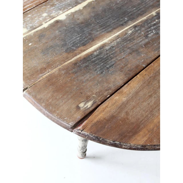 Antique Painted Drop Leaf Table For Sale - Image 10 of 12