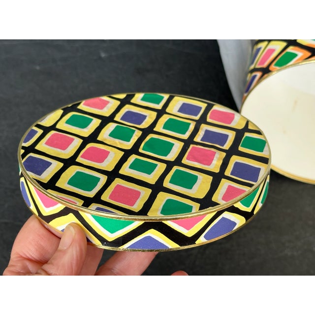 Paper Vintage Decorative Box With Lid For Sale - Image 7 of 11