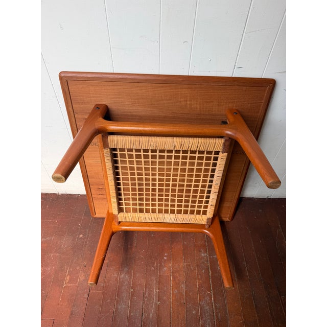 Danish Mid Century Teakwood & Cane Side Table by Trioh For Sale - Image 9 of 12