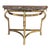 Hollywood Regency 1970s Brass Horse Half Circle Console Table With Marble Top For Sale