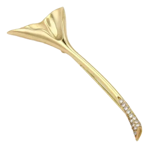Tiffany & Co. Diamond Ginkgo Lilly 18k Yellow Gold Floral Brooch Pin