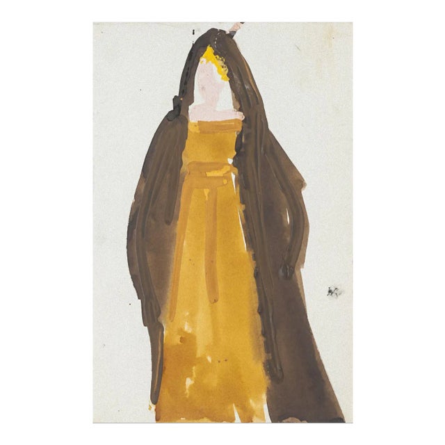 Costume Mixed Media on Paper by Alkis Matheos For Sale