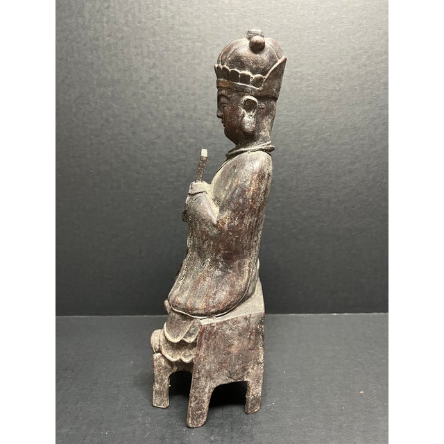 Bronze Antique Chinese Art Bronze Quan Ying Statue For Sale - Image 8 of 9