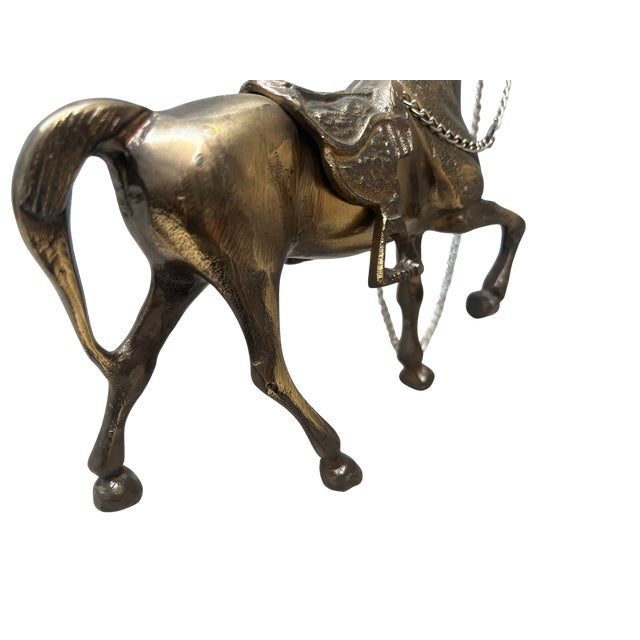 Metal Vintage Brass Horse Figurine For Sale - Image 7 of 9