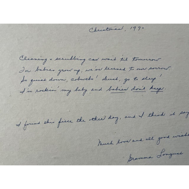 1990s 1990 Cross Stitch of Darling Bathing Baby For Sale - Image 5 of 5