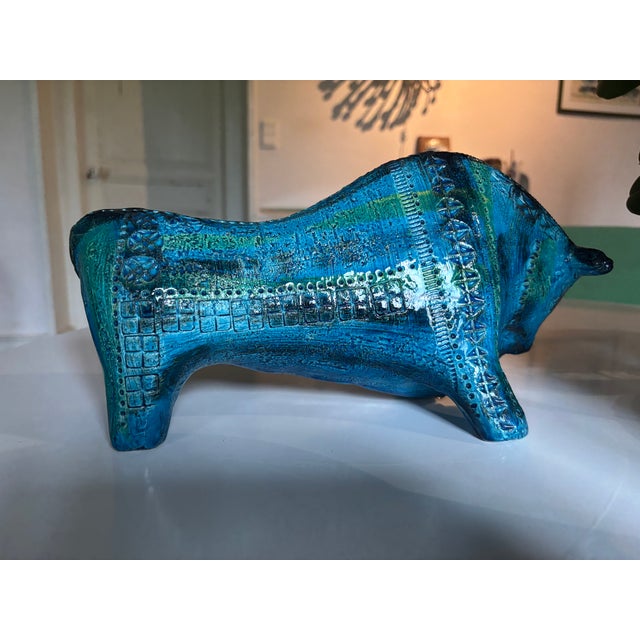 Sculptural Rimini Blu Bull by Aldo Londi for Bitossi Ceramiche, Italy, 1960s For Sale - Image 12 of 13